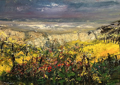 Nael Hanna 'Summertime, East Neuk' mixed media on canvas 100x140cm