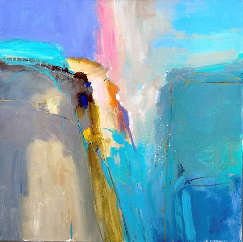 Nigel Fletcher 'Clilff Face' 64x64cm acrylic on canvas