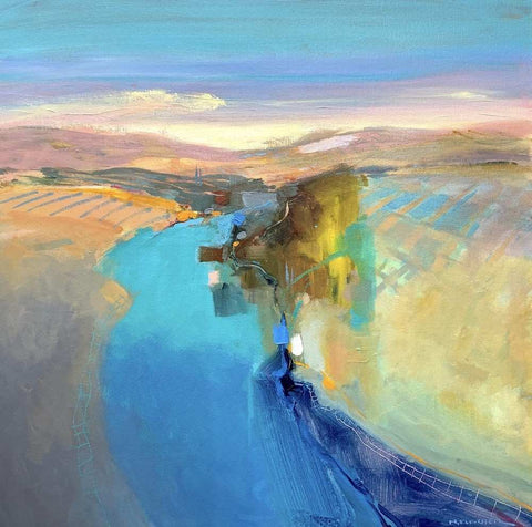 Nigel Fletcher 'Downstream' 64x64cm acrylic on canvas