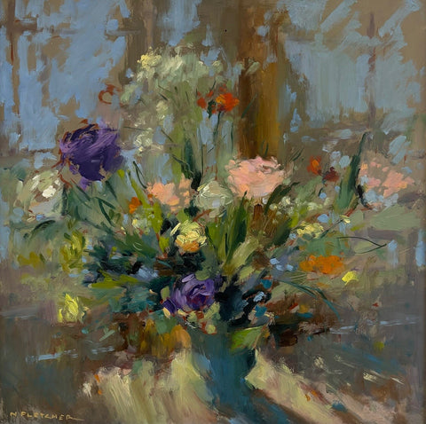 Nigel Fletcher ‘The Gift’ oil on panel 29x29cm (42x42cm framed)