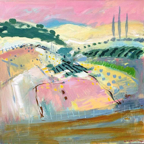 Nigel Fletcher 'The Tuscan Hills' 64x64cm acrylic on canvas