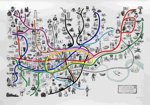 Mychael Barratt 'Notes from the Underground - extended' limited edition screenprint 78x110cm