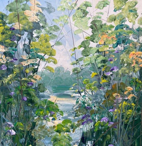 Paul Treasure 'Heron' oil on canvas 120x120cm