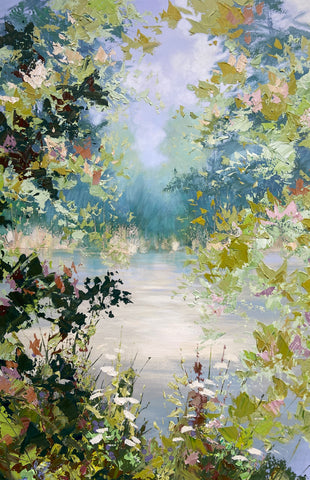 Paul Treasure 'Olive Shade' acrylic on canvas 150x100cm
