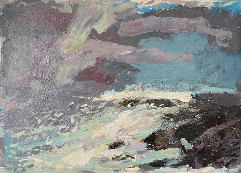 Paul Wadsworth 'Evening Turquoise Sea' oil on canvas 105x145cm