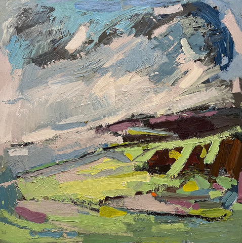 Paul Wadsworth ‘Late Summer, Cornish Moorland’ oil on canvas 100x100cm