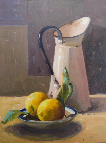 Penny German 'Finding a Place' oil on panel 40x30cm