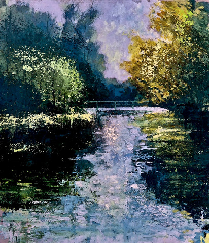 Pete Gilbert 'From Bridge to Bridge' mixed media H55xW48cm
