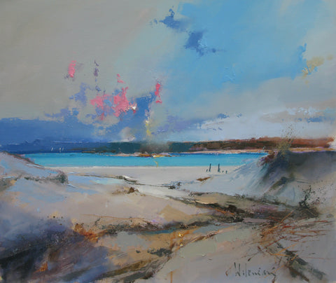 Peter Wileman 'Tidal Light, Silver Sands of Morar' oil on canvas 50x60cm