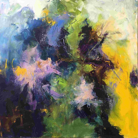 Polly Dutton 'Into the Blue' oil on canvas 60x60cm