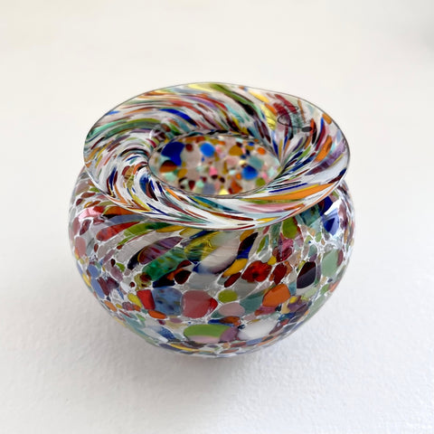 Richard Shakspeare 'Multi Confetti Posy Vase' glass H7.5cm