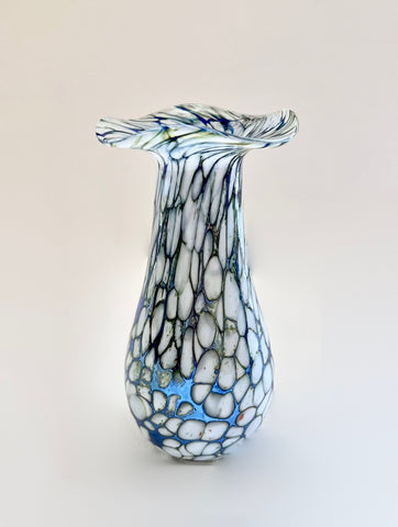 Richard Shakspeare 'Blue Confetti Posy Vase' glass H15.5cm