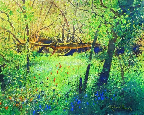 Richard Thorn 'Fairie Garden' mixed media on paper 37x47cm