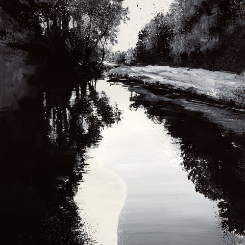 Rob Murray 'By Your Side' mixed media on wood panel 76x76cm