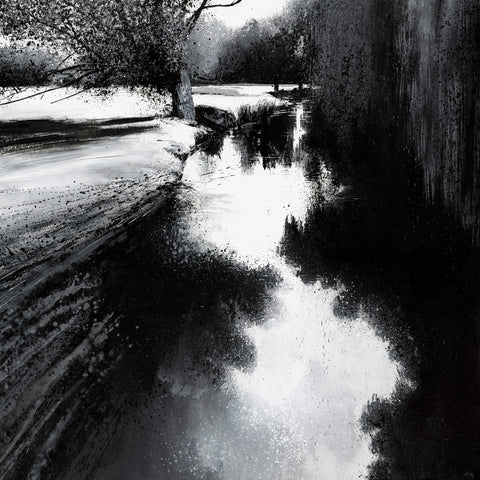 Rob Murray 'Quietude' mixed media on canvas 100x100cm
