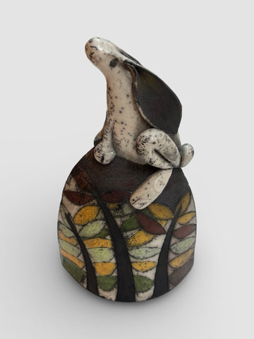 Rob Whelpton 'Hare on a Hill' ceramic 15x9x7cm