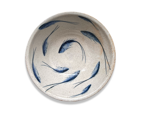 Robert Goldsmith 'Large Blue Fish Bowl' ceramic H12.5xD29cm