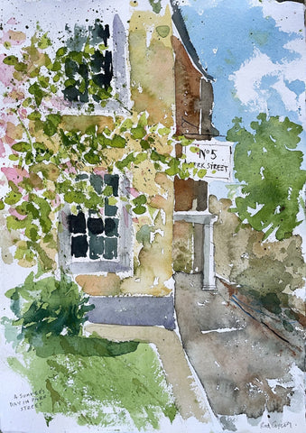 Rod Craig 'A Summer's Day in Park Street, Woodstock' watercolour on handmade rag paper 56x44cm