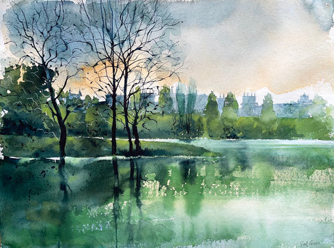 Rod Craig 'Four Seasons in One Day, Blenheim' watercolour on handmade rag paper 72x88cm