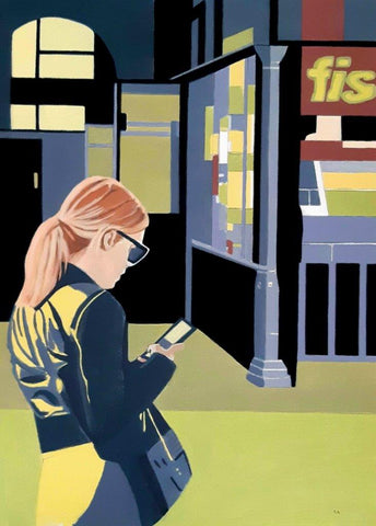 Roger Aslin 'FIS' acrylic on paper 65x47cm
