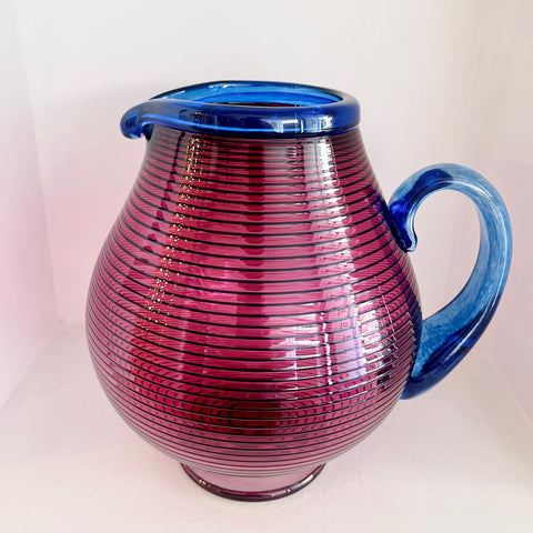 Bob Crooks 'Large Round Venetian Jug' glass H21cm x L26cm x W 18cms