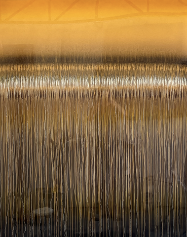 Russel Hatton 'Gravity - Orange Sky' mixed media on aluminium 150x120cm