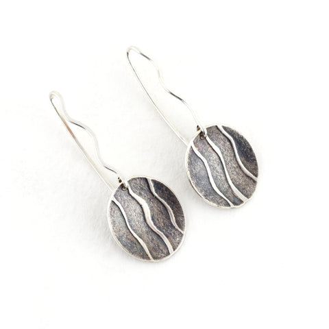 Sandra Elizabeth 'Silver Wave Drop Earrings'