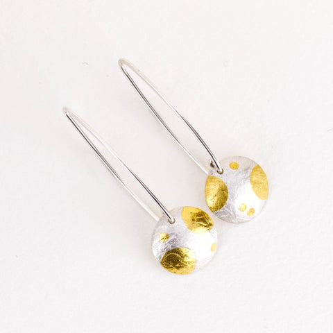 Sandra Elizabeth 'Snowball drop earrings - silver'