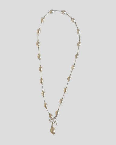 Sandra Pennell 'Freshwater Pearl Necklace with Sterling Silver Bars' L47cm