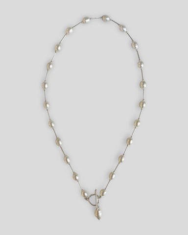 Sandra Pennell 'Freshwater Pearl Necklace with Sterling Silver Bars' L50cm