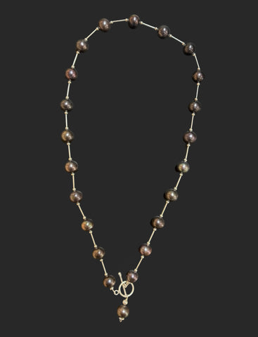 Sandra Pennell 'Peacock Pearl Necklace' L50cm