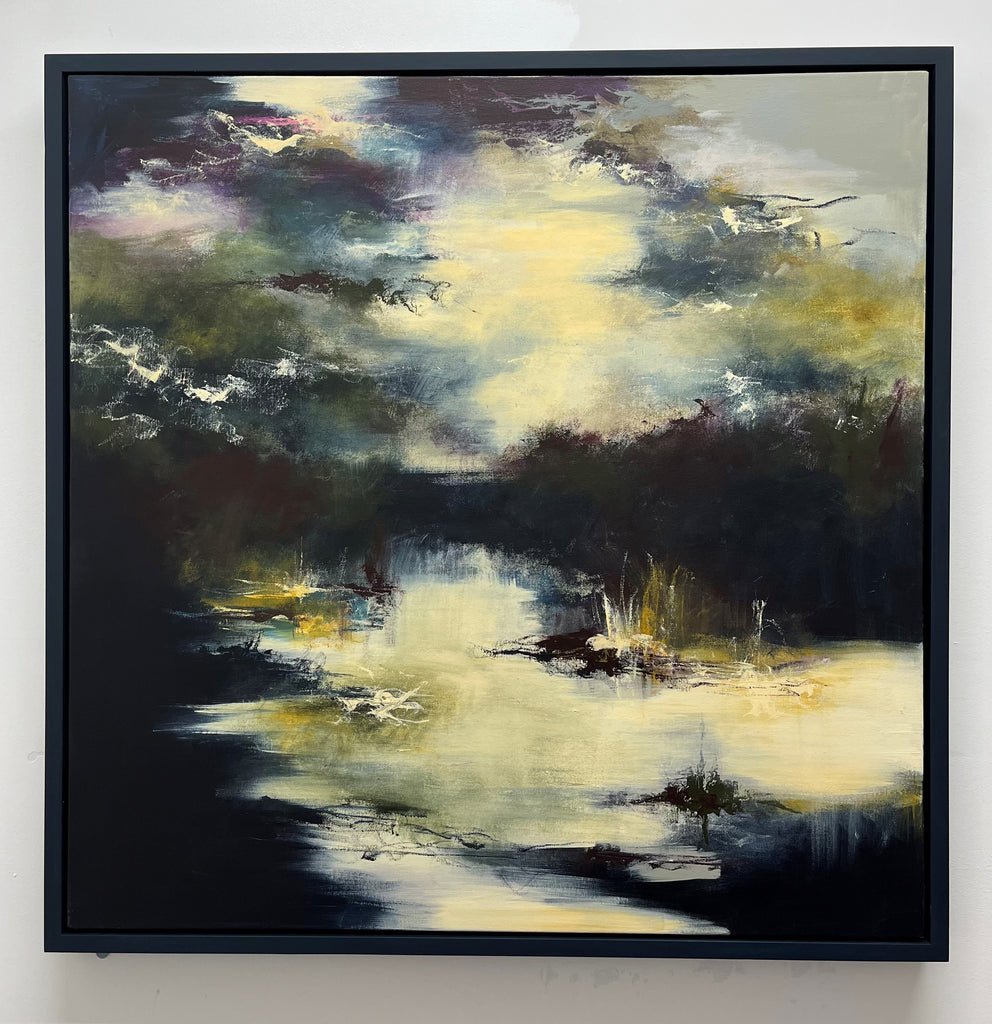 Sandy Powell 'Echoes of Stillness' acrylic on canvas 95x95cm