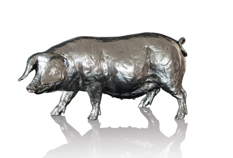 Michael Simpson 'Pig' nickel resin H12xL26xD10.5cm
