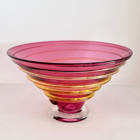 Bob Crooks 'Spiral Bowl' glass H11xD20cm