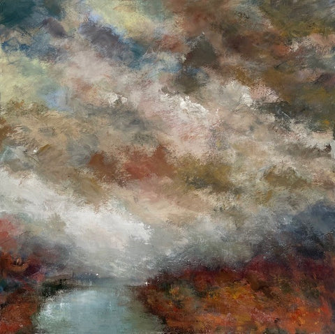 Sue Godfrey 'Homecoming' acrylic on deep edge canvas 76x76cm
