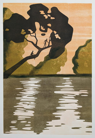 Lizzie Wheeler 'The Peace of Wild Things' monoprint and linocut 42x62.5cm