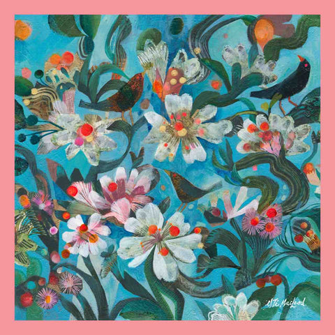 Este MacLeod 'Three Birds' silk scarf