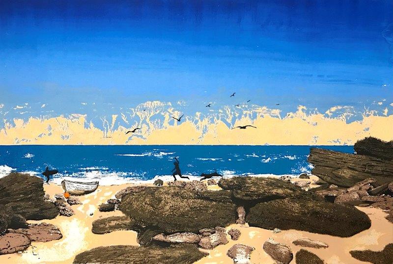Tim Southall 'Beach Boys' silkscreen print (unframed) 40x60cm