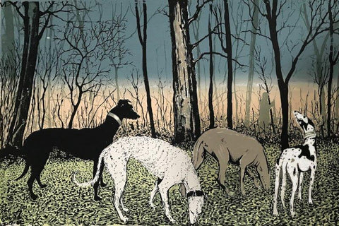 Tim Southall 'Out with the Dogs' silkscreen print (unframed) 40x60cm