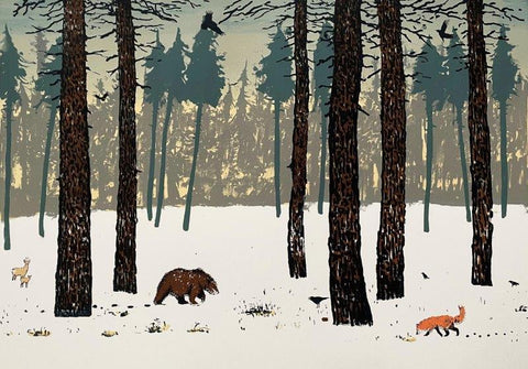 Tim Southall 'Winter Woods' silkscreen print (unframed) 40x60cm