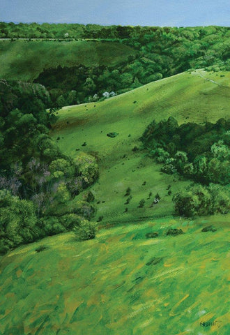 Tony Hunt 'North Flank, Old Winchester Hill' acrylic 60x40cm