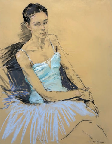 Valeriy Gridnev 'A Moment's Pause' pastel 63x48cm (84x68.5cm)