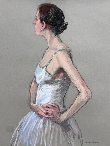 Valeriy Gridnev 'Reflection' charcoal and pastel on paper 65x50cm