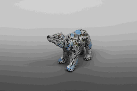 Jack Durling 'Walking polar bear cub' ceramic H10cm L16cm
