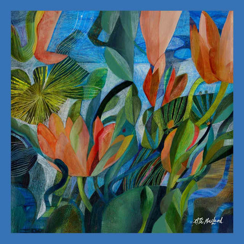 Este MacLeod 'Water Lily' silk scarf