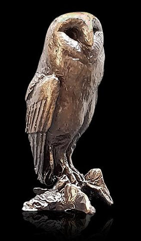 Butler & Peach 'Barn Owl' bronze 3.3x1.9cm