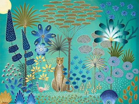 Daphne Stephenson 'Leopard in Moonlight' limited edition of 50 print