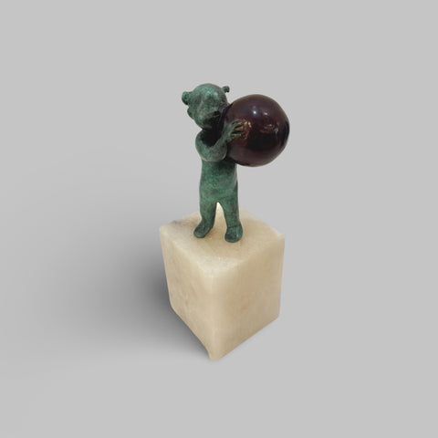 Alison Bell 'Mine' bronze on alabaster ed 1/25 H22xW8xD8cm