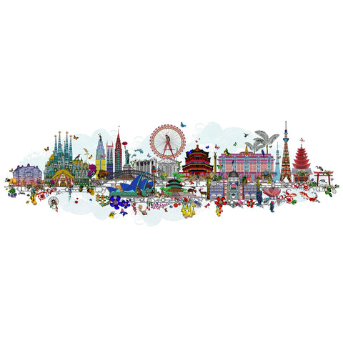 Kristjana S Williams 'World in the Clouds Skyline' limited edition print of 175