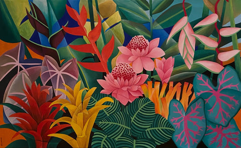 Abedheera 'Exotic' 152x92cm acrylic on canvas